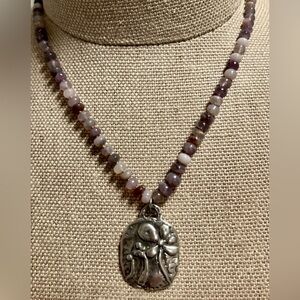 NWT Jes Maharry Sundance Catalog Amethyst Quartz Silver “Purple Bloom Necklace”